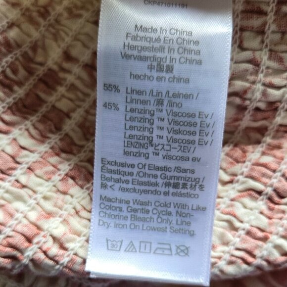 Madewell Floral Linen Puff Sleeve Wrap Top S Peasant Y2K Cottagecore Milkmaid - Picture 6 of 8